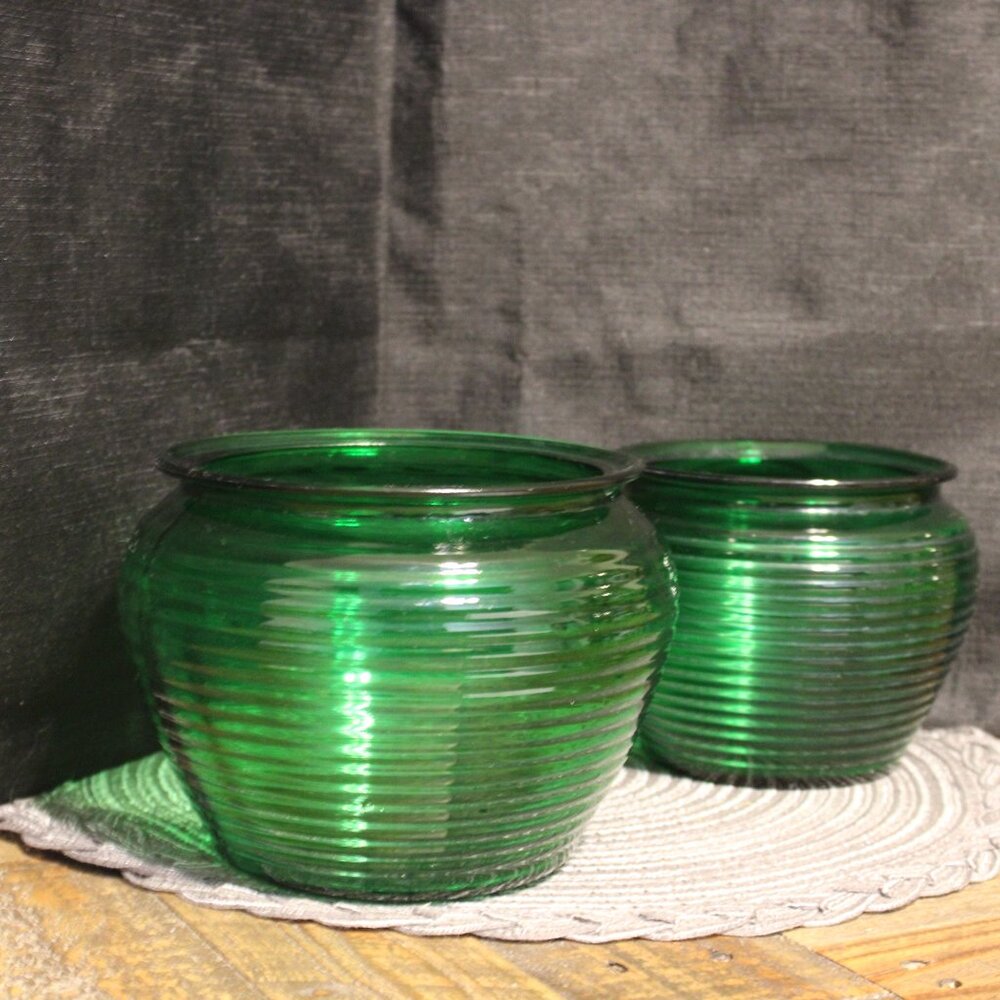 National Potteries - Green pots x3 - Flower Pots - Vintage - Picture 8 of 10